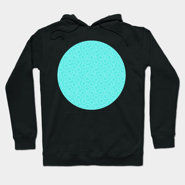 Aqua Bubbles. A simple, modern design in aqua and white. Hoodie by innerspectrum